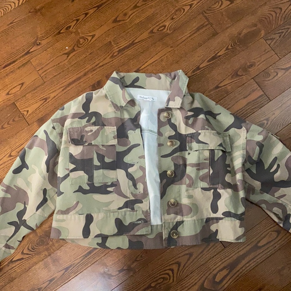 Crop army cargo jacket